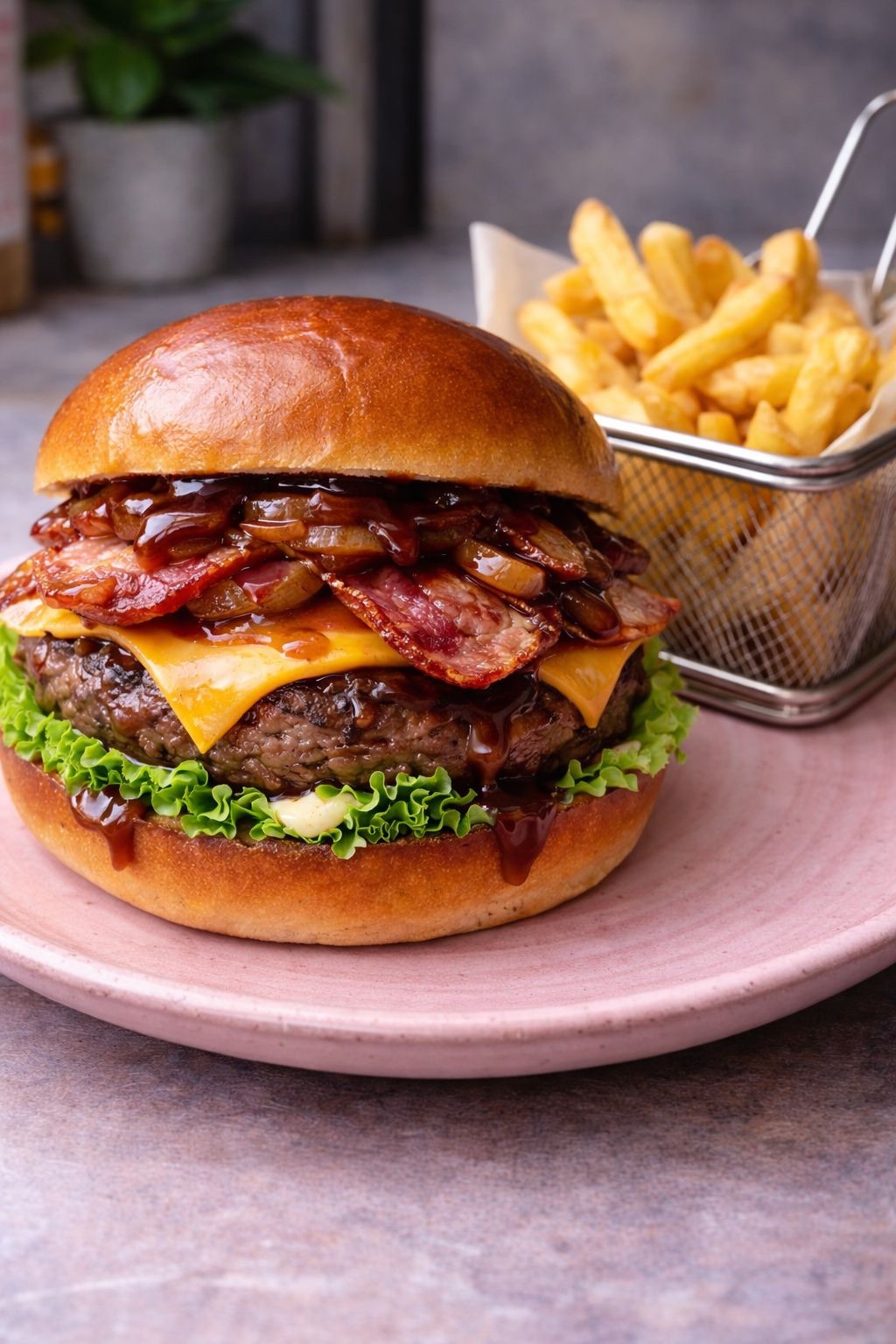HAMBURGUESA SMOKEY CHEESE Y BACON
