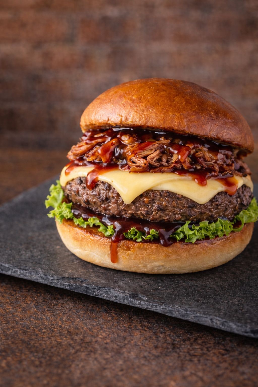 HAMBURGUESA PULLED PORK Y QUESO
